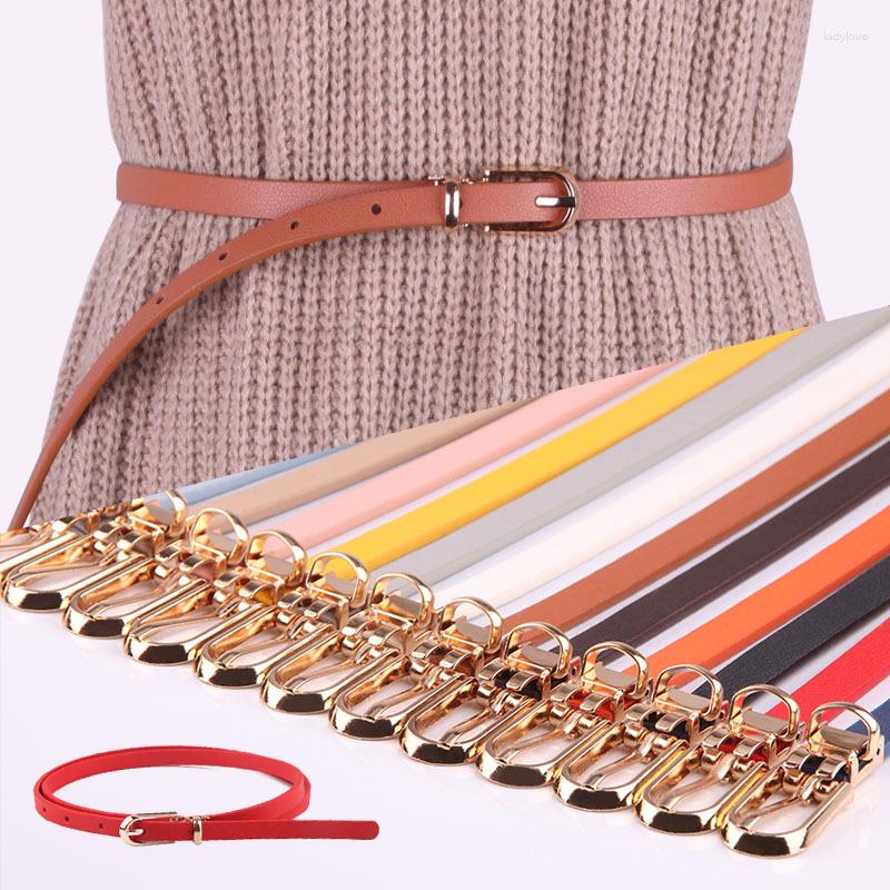 

Belts 1PCS Elegant Women Faux Leather Simple Candy Color Thin Waistband Adjustable Alloy Pin Buckle Belt Dress Strap, White