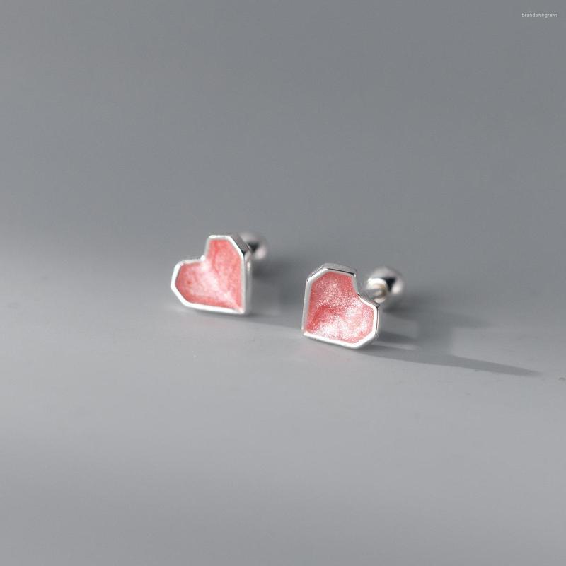 

Stud Earrings La Monada Womens Silver 925 Ear Piercing Drip Glue Color Heart Ball Nut Screw Girl