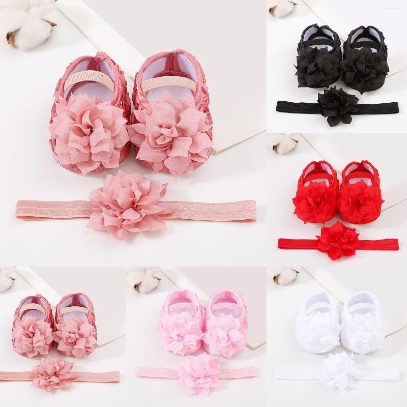 

First Walkers Baby Shoes Hairband Set 01 Year Old 246 August Born Soft Sole Walking Trend, Black