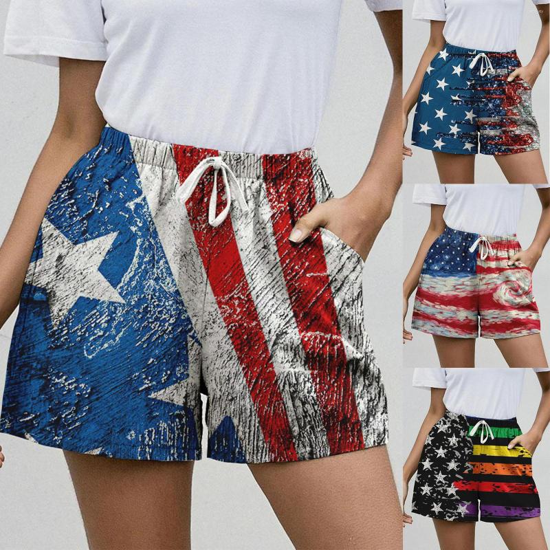 

Women's Shorts Independence Day Women American Flag Patterns Casual Drawstring Elastic Waist Short Pants 4 Pantalones Cortos For Woman, Black