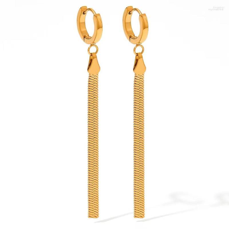 

Stud Earrings 7.5cm Length Tassel Snake Chain Hoop Clip Earring Jewelry For Girls