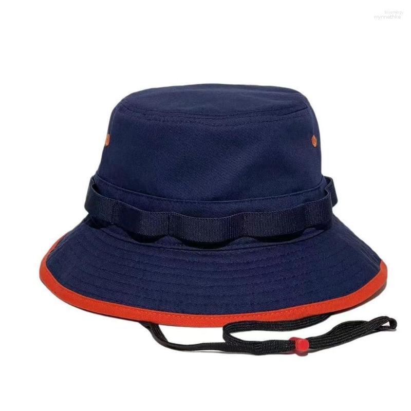 

Berets High Quality Mens Bucket Hat Fisherman MOLLE System Hunting Hiking Camping Caps Hats Color Contrasted Cotton, Navy