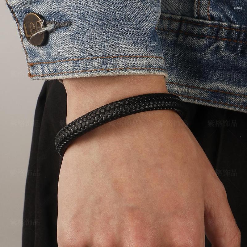 

Charm Bracelets Casual And Fashionable Men's Bracelet Woven Multi-layer Leather With Retro Frosted Texture Wristband