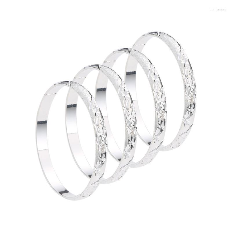

Bangle African Features Ethnic 4pcs Silver Plated Openable Bangles For Women Girl Dubai Ramadan Charm Jewelry Raym22