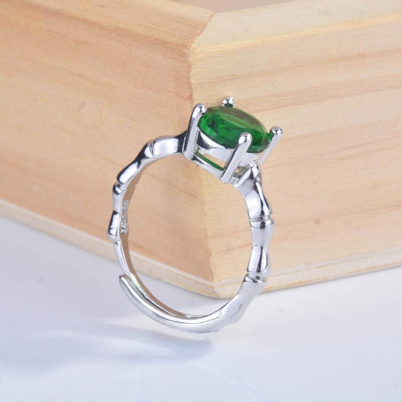 

Cluster Rings 925 Sterling Silver Jewlery Emerald Ring For Women CN(Origin) Wedding Bands Jewelry Turquoise Gemstone Bizuteria