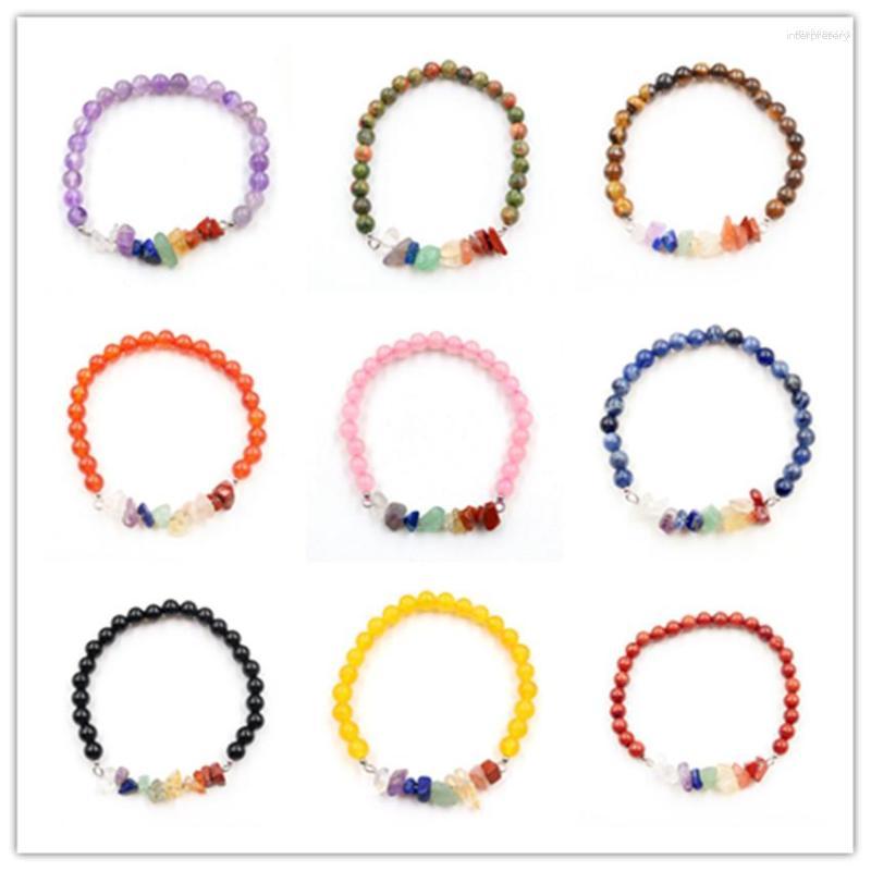 

Strand FYJS Unique Colorful Small Stones Connect 6 Mm Amethysts Round Beads Stretchy Bracelet Rose Pink Quartz Jewelry