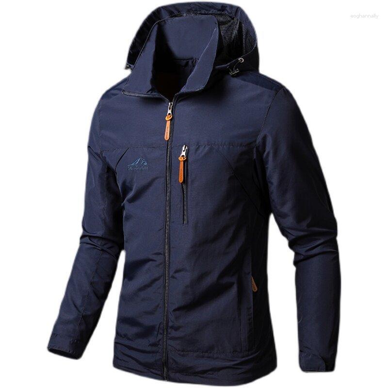 

Men's Jackets Coat Men's Spring And Autumn Casual All-Matching Loose Youth Top Shell Jacket Summer With Hat Clip, Beige