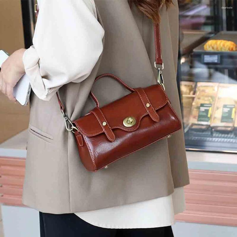 

Evening Bags MS Retro Women Shoulder Messenger Bag Luxury Cow Leather Handbag Vintage Female Satchel Cross Body Cute Mini Tote 2023, Beige
