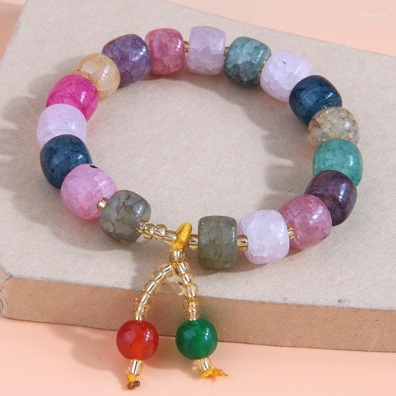 

Strand Fashion Candy Color Beads Bracelets For Women Sweet Girl Bohemian Bijoux Colorful Beaded Bracelet Trendy Jewelry