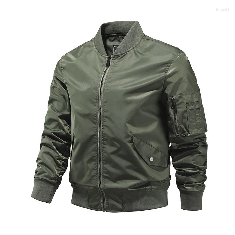 

Men's Jackets Men's Spring And Autumn Bomber Male Black Green Baseball Men Large Size Zipper Stand Collar Clothing 2023, Army green