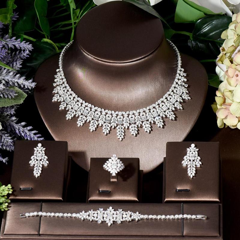 

Necklace Earrings Set Fashion Baguette Leaf Design Women 4pcs Jewelry Earring Sets Africa Jolleria De Mujer Oro N-146, Picture shown