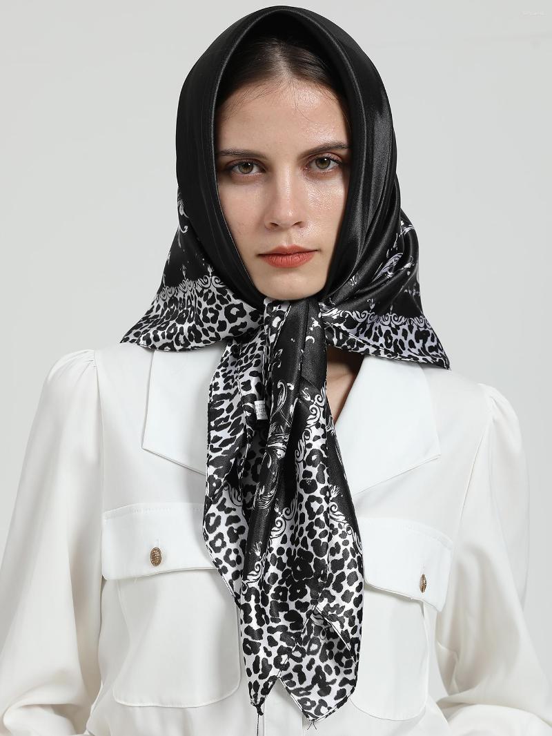 

Scarves Lady Silk Square Scarf Print Design Large Hijab Fashion Shawl And Wrap Women Bangdana Female Headkerchief Foulard Summer
