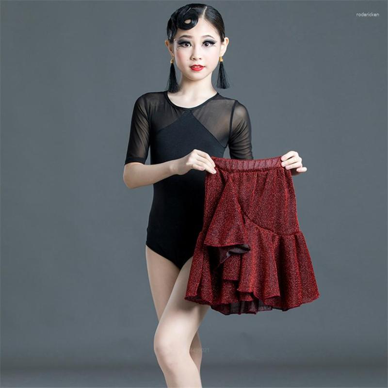 

Stage Wear Girls Latin Dance Top Dress Set Kids Flapper 1920s Great Gatsby Dresses Ballroom Competition Performance Costumes, Green