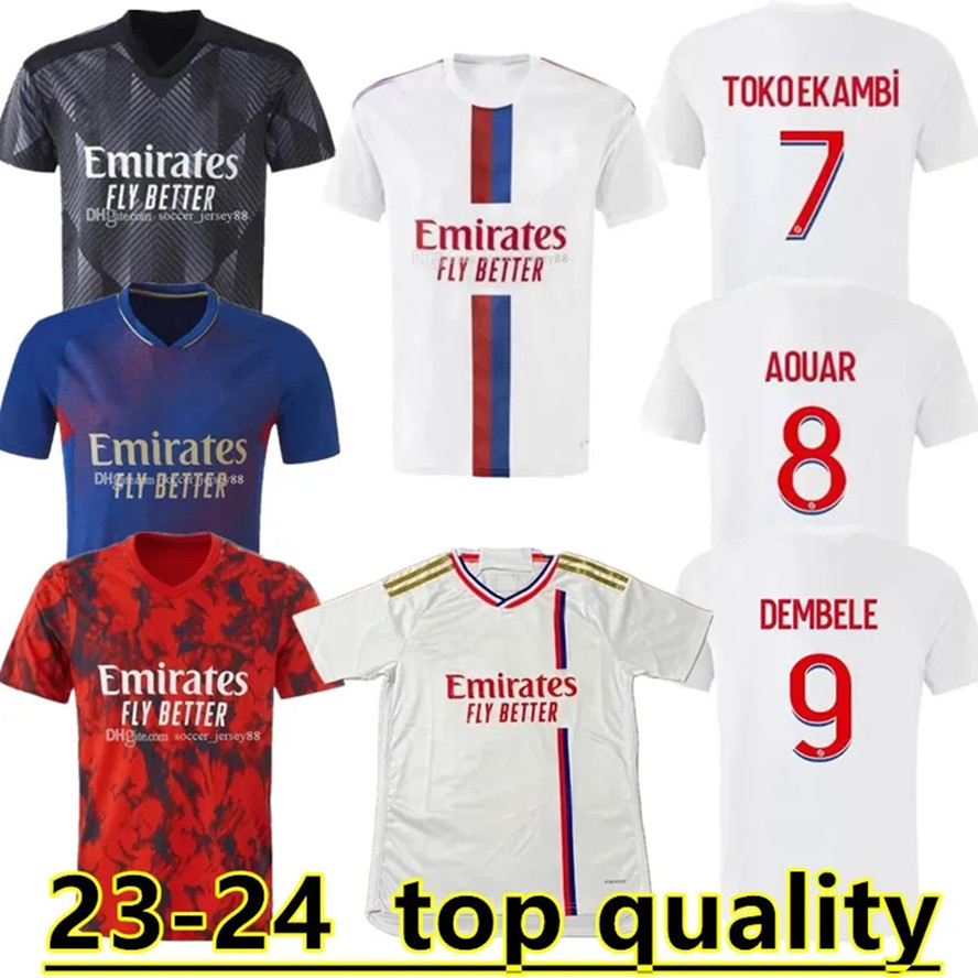 

2023 Lyon tops Soccer Jerseys Sweatshirt TETE OL 4th blue AOUAR TAGLIAFICO Football shirts 22 23 24 new Maillot de Foot TRAORE chandal futbol man kids kits equipment, 23 24 home