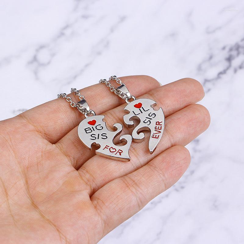 

Pendant Necklaces 2PC/Set Big Sis Lil Sister Little Forever Broken Heart Necklace Gift Jewelry CollaresPendant