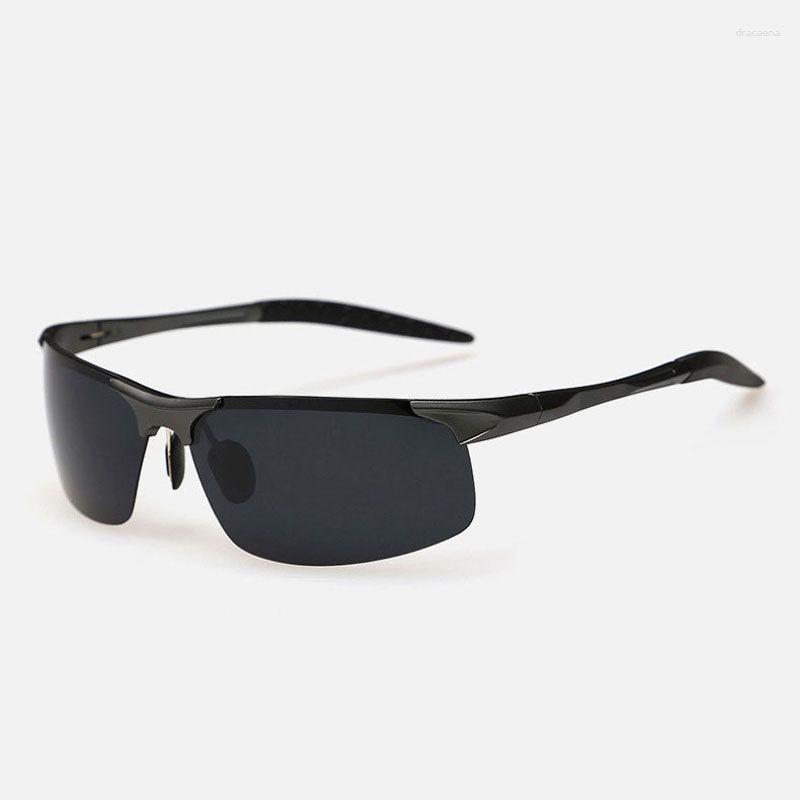 

Sunglasses 2023 Men Polarized Rimless Aluminum Driving Outdoor Sports Male Goggle
