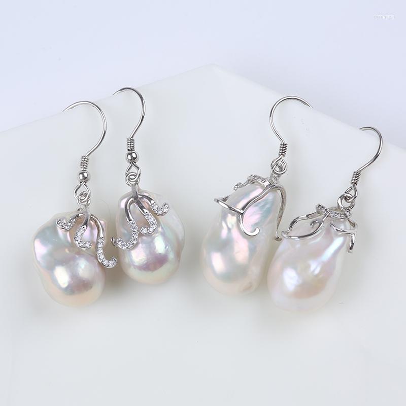 

Dangle Earrings Authentic Natural Freshwater Pearl Baroque Irregular Pearls