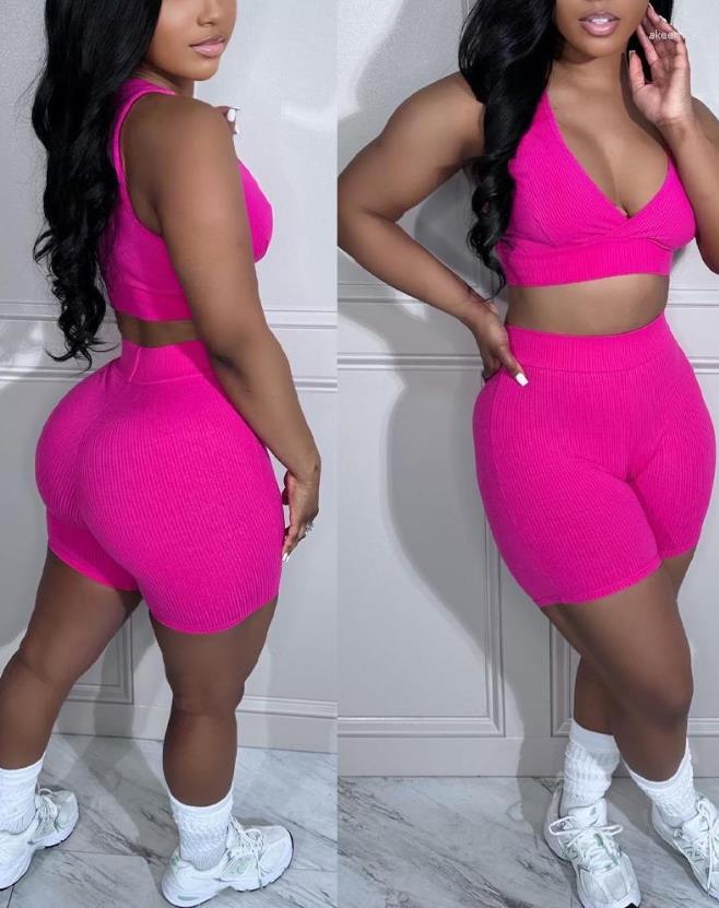 

Women' Tracksuits Tow Piece Set Women Outfit 2023 Summer Fashion V-Neck Sleeveless Crop Tank Top & High Waist Skinny Sporty Activity