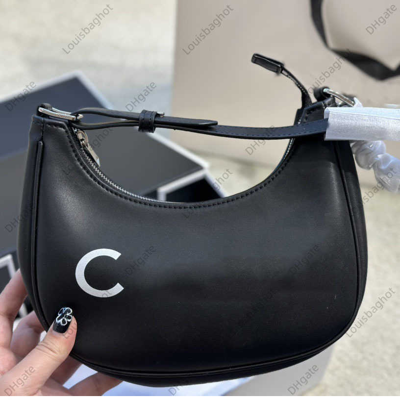

2023 Vintage Crescent Moon Bag Shoulder Underarm Bags Pea Bun Women Handbags Cowhide Real Leather Classic Old Flower Tote Small Purse Croissant