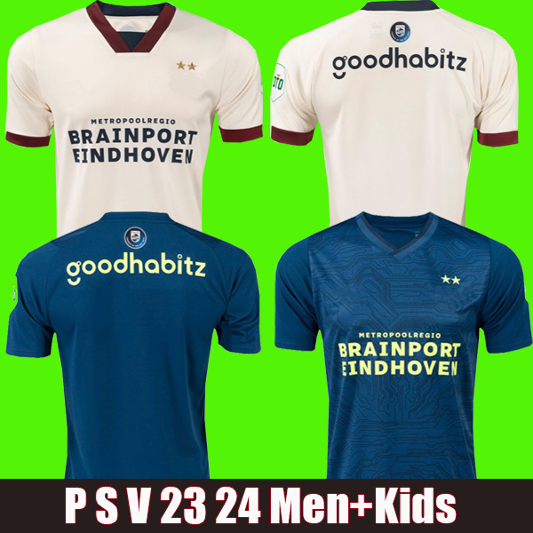 

23 24 Eindhoven third Soccer Jerseys PSVS men kids kit sets 2023 2024 Hazard FABIO Silva away 3rd top football shirts jersey uniforms, 23-24 third