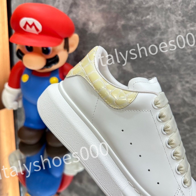 

New Fashion Shoe White Black Dream Sneaker womens and mens Rubber Sole Soft Calfskin Leather Lace-up Trainers, 09