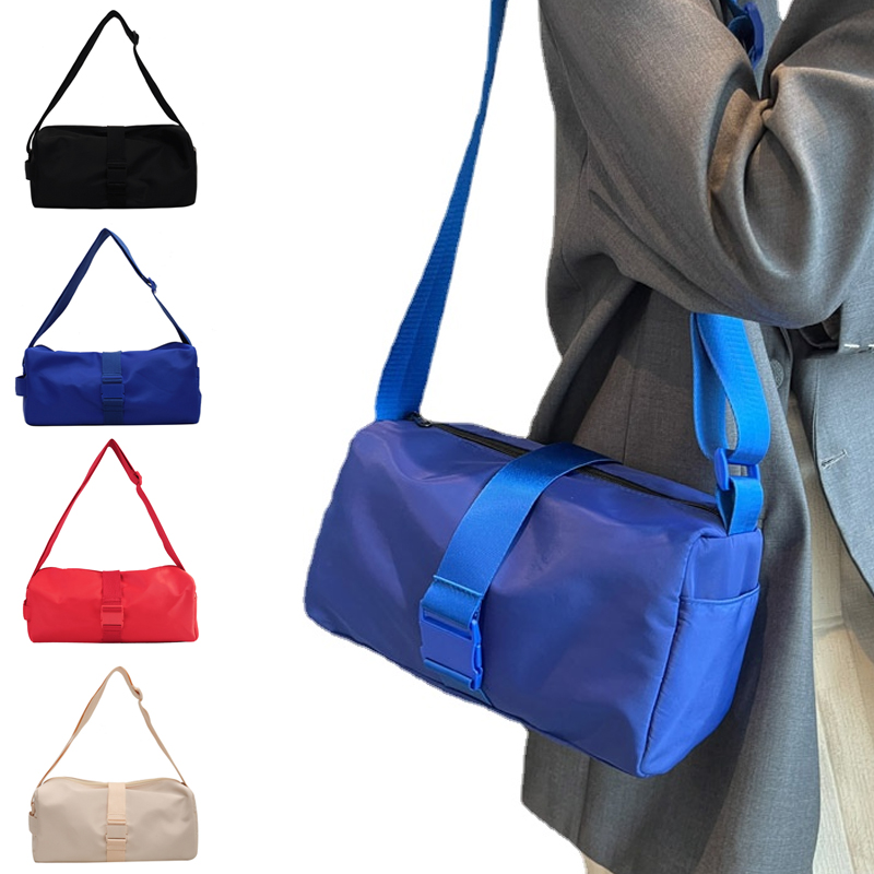 

LU Fitness Storage Bag Large Capacity Toast Bag Waterproof Nylon Sports Yoga Bag Blue Rectangle Crossbody Bag Travel Bag Moving Bags for Clothes, With lu logo
