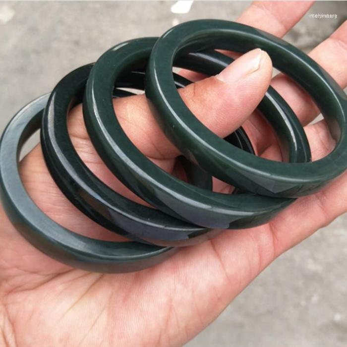 

Bangle Send Certificate Natural Green Jade Square Women Healing Jewelry Real Chinese Hetian Nephrite Certified Jades Bangles