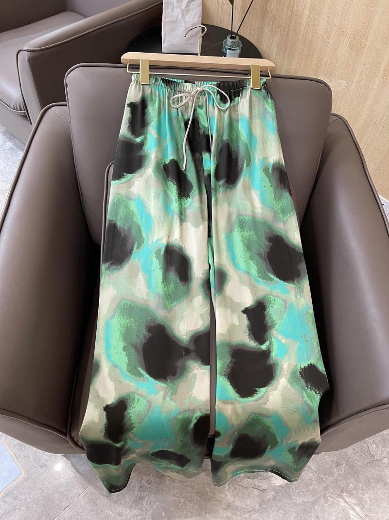 

Women's Pants 2023 Women Fashion Sexy Casual Lace-up Silk Print Wide-leg 0606