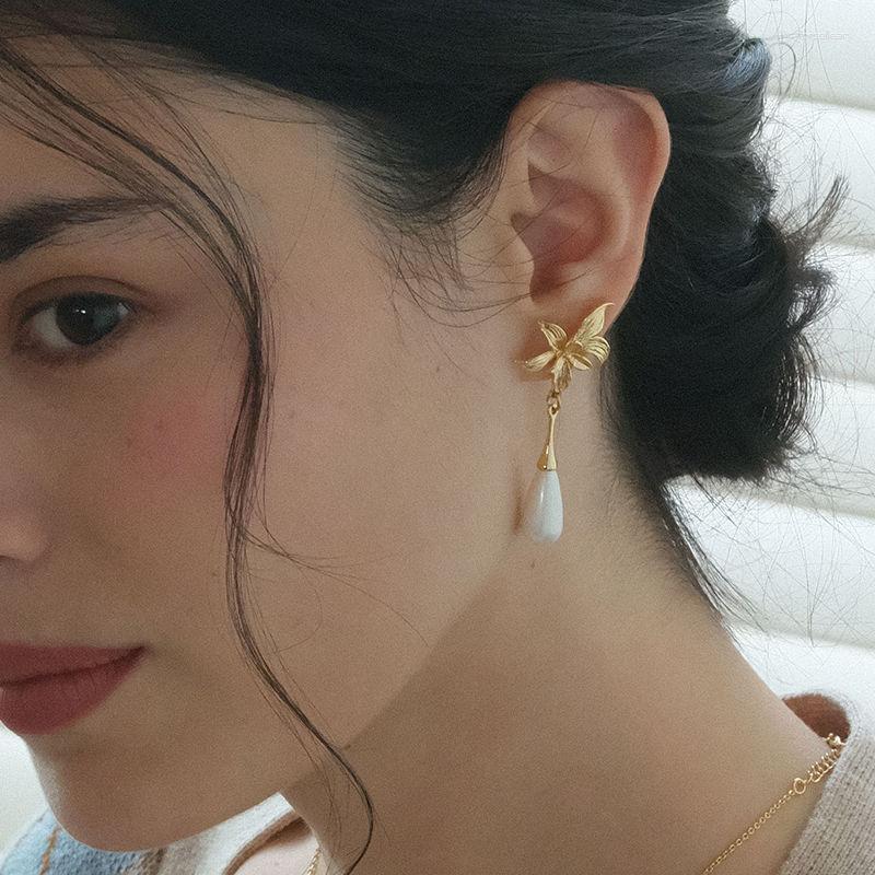 

Dangle Earrings LIMAX Fashion Trend Personality Creative Women Versatile Design Flower Pearl Female 925 Silver Needle Earring