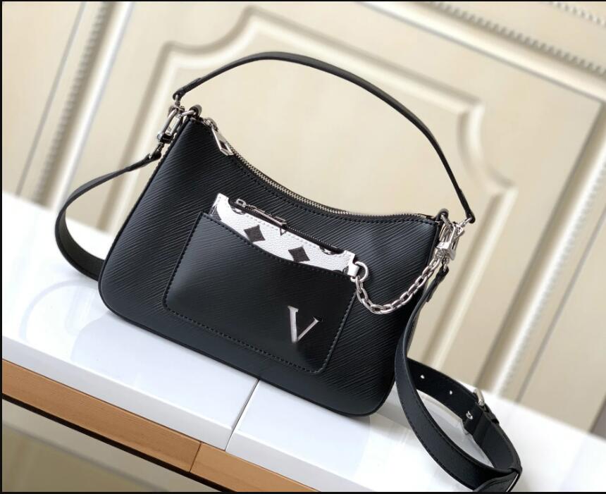 

Designer women shoulder bags luxury mini handbags Marelle underarm pouch flower letters crossbody bag top-quality Epi leather ladies fashion makeup purses, #zig zag white