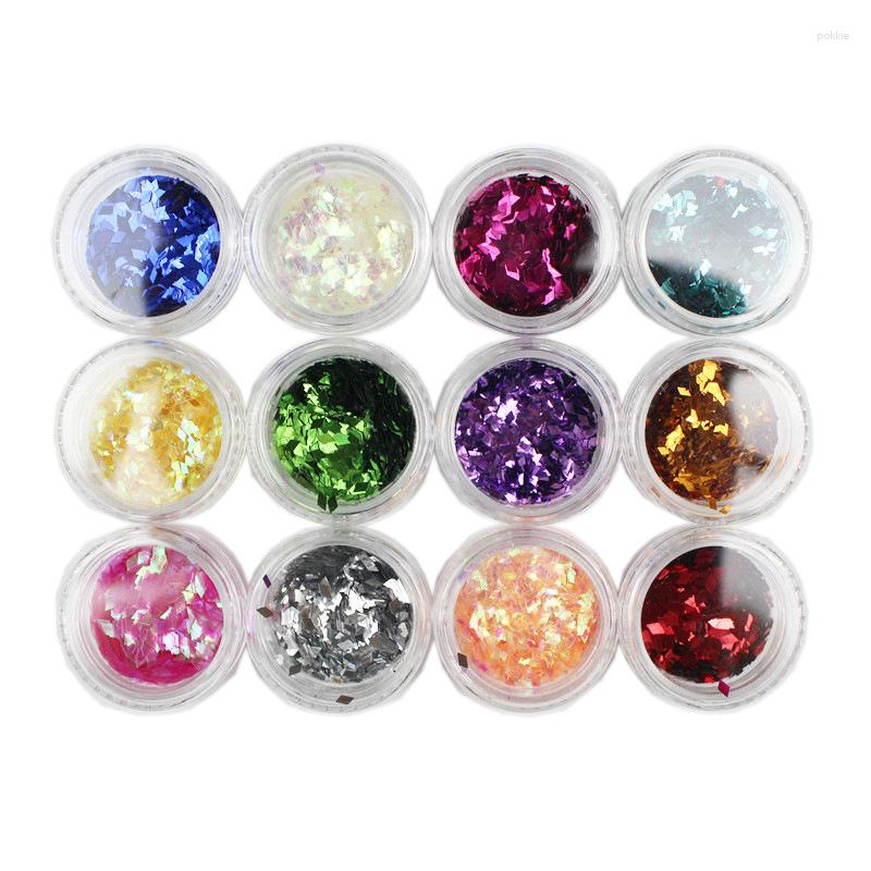 

Nail Art Decorations 12 Jars Full Beauty Laser Silver Gold Flakes Sequins Colorful Glitter Paillette Rhombus Shape For DIY Craft Slider