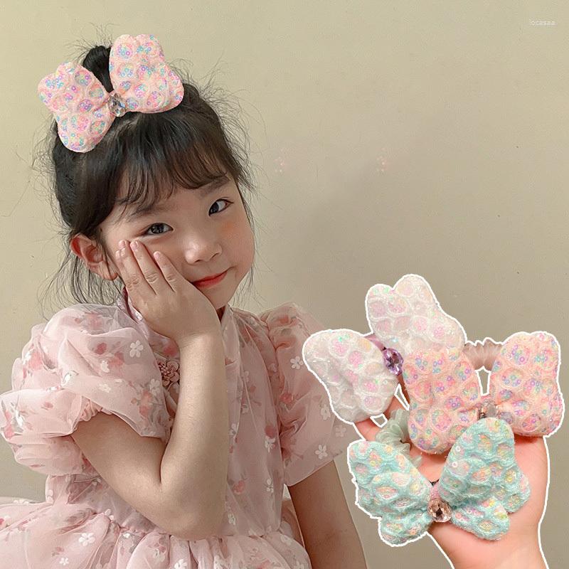 

Hair Accessories 1PC Double Layer Cotton Filled Sequin Butterfly Girls Kid Lovely Elastic Bands Princess Children Ties