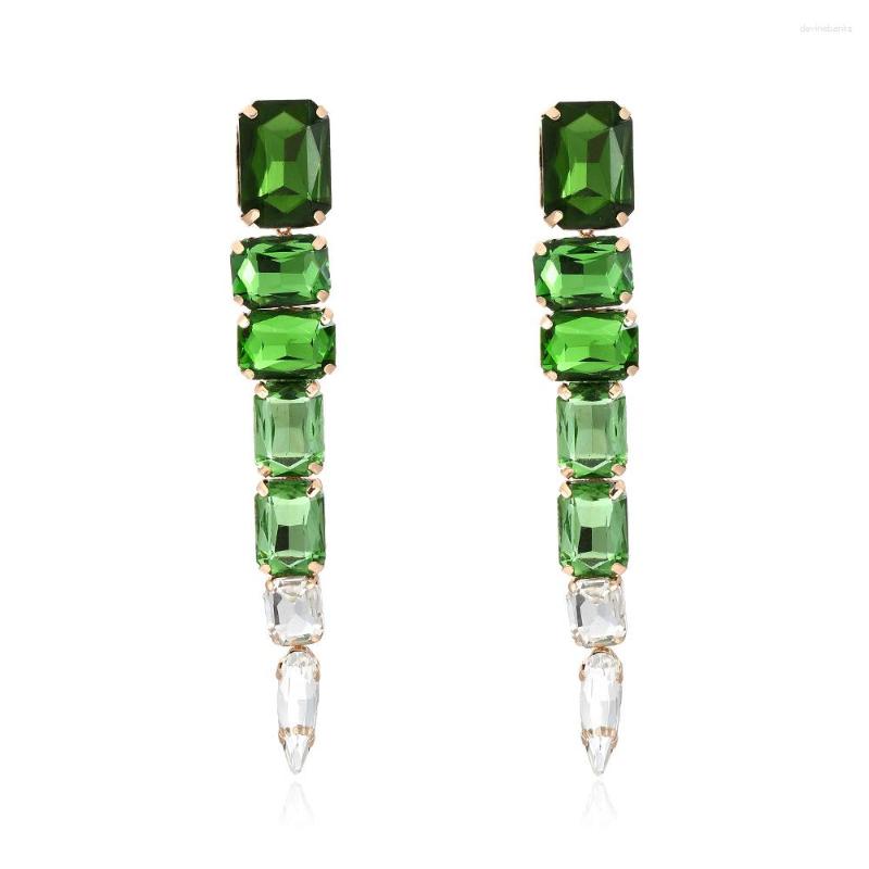 

Dangle Earrings Luxury Sparkly Alloy Crystal Geometric Pendant Hanging For Women 2023 Unique Long Metal Rhinestone Earring Gifts