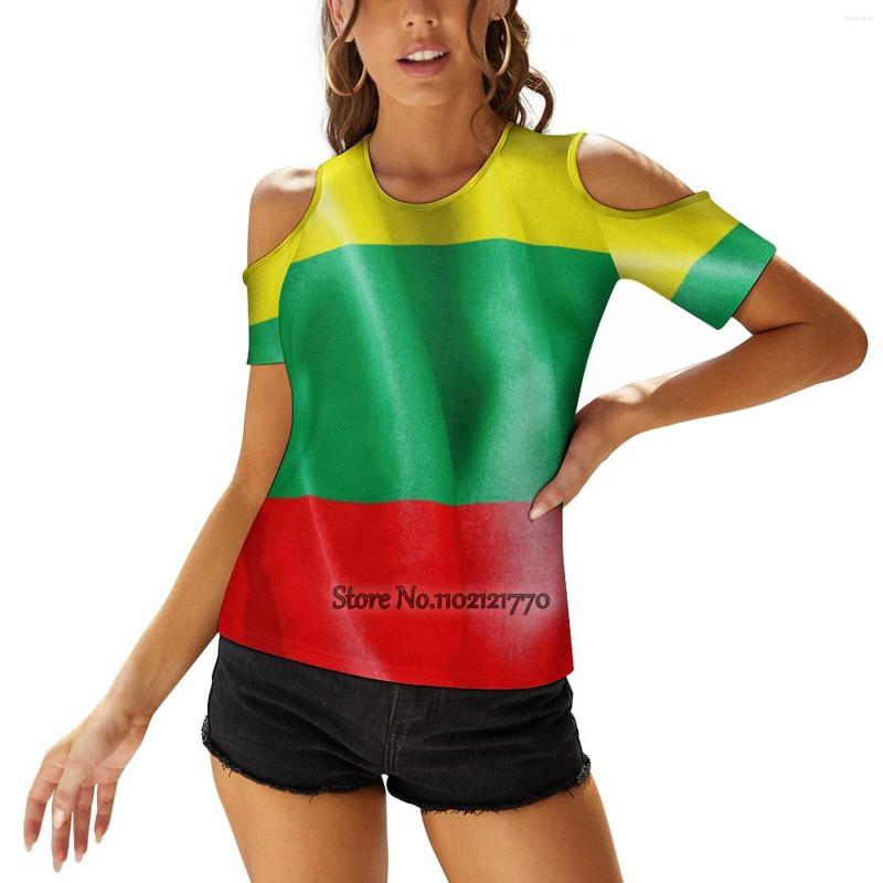 

Women's T Shirts Lithuania Flag Fashion Print Women Ladies Girls T-Shirt Harajuku Short Sleeve Tops & Tees Texture, Aut