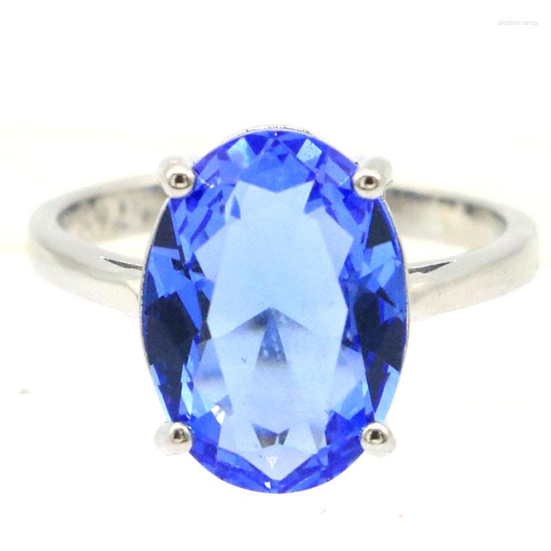 

Cluster Rings 925 SOLID STERLING SILVER Ring 3.5g Eye Catching Violet Tanzanite Green Emerald Red Rubies Blue Sapphire For Females Dating