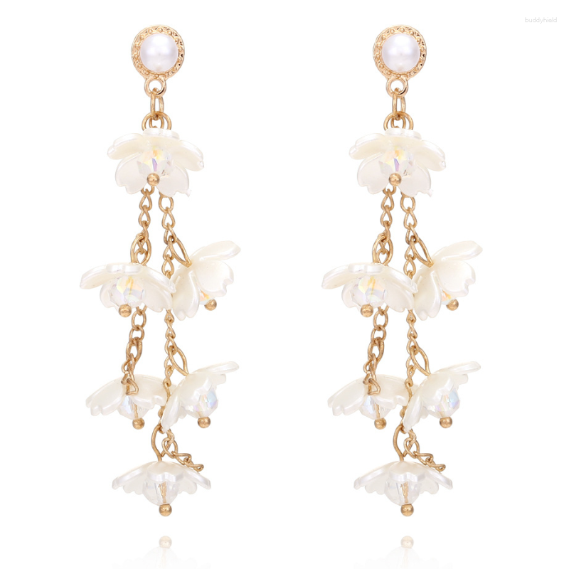 

Dangle Earrings Personality Elegant Long Floral Tassel For Woman