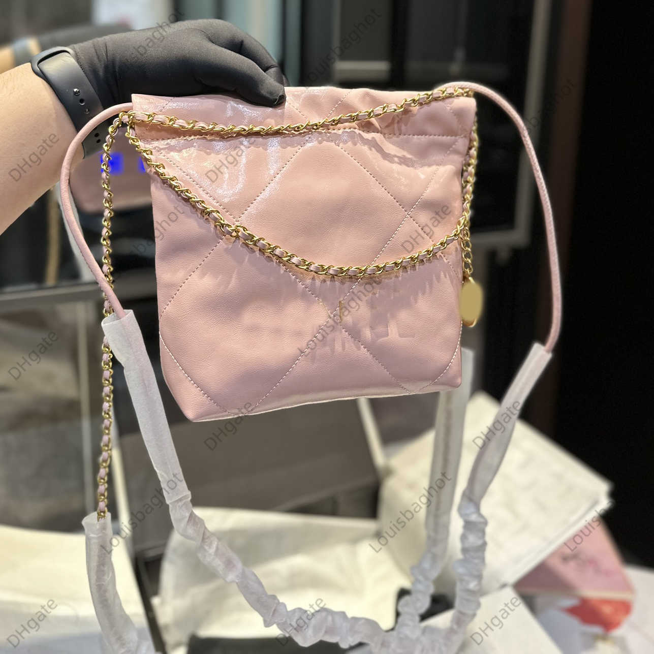 

Casual Bags Brand Bag Chains Crossbody Luxurys Handbag Fashion Shoulder High Quality Canvas Lady Women Letter Purse Phone Wallet String, Box