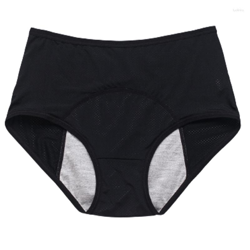 

Women's Panties Leak Proof Menstrual Underwear Period Physiological Pants Women Waterproof Briefs Plus Size L-8XL Female Lingerie, Black