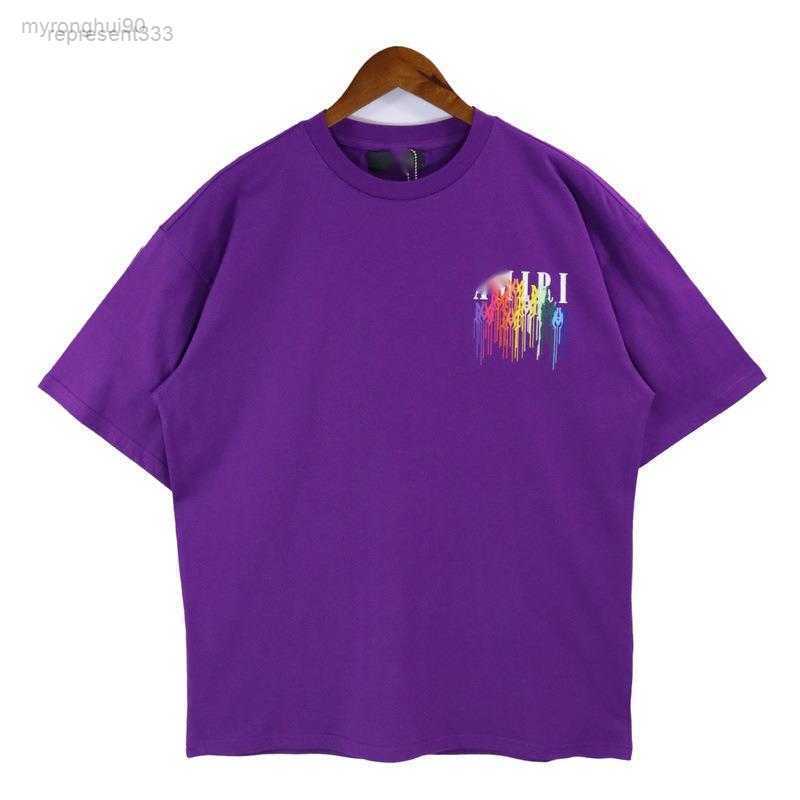 

Spring/summer New Fashion Brand Drip Men' and T-shirt A9ya 1R49, Purple