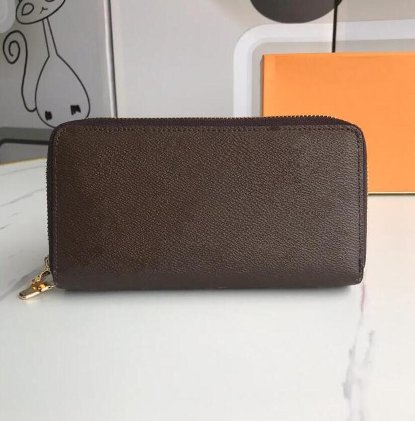 

Double Zipper Wallets Holders High quality single zipper wallets cardholder France Paris Alphabet color luxurys mens women high-end designers with box 61723, Brown grid checkered