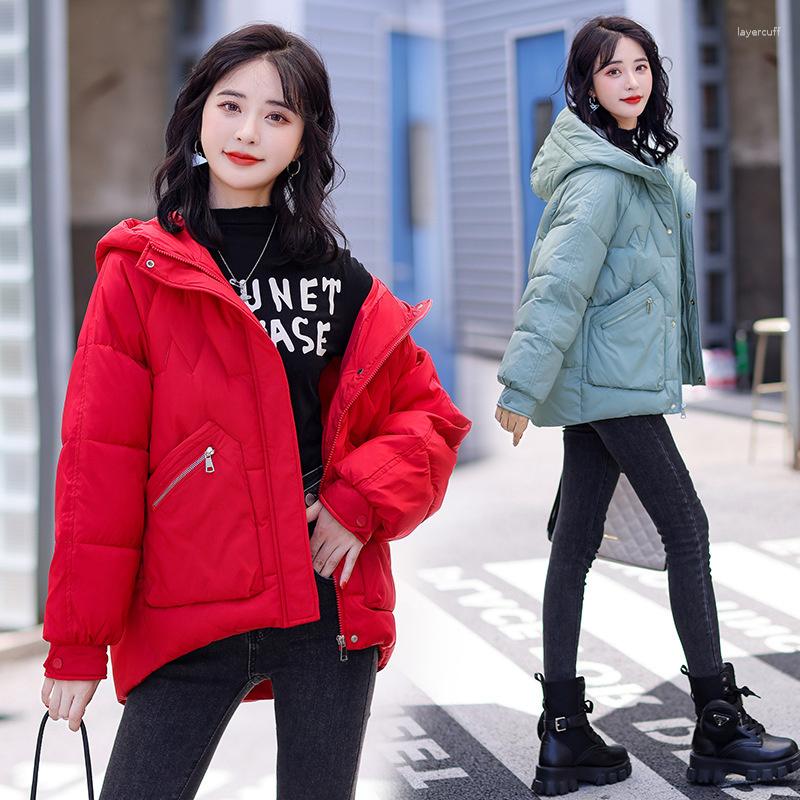 

Women's Trench Coats To  4XL Cotton Coat Women's Loose Winter Short Thick Down Warmth Parkas Outwear Student, Black