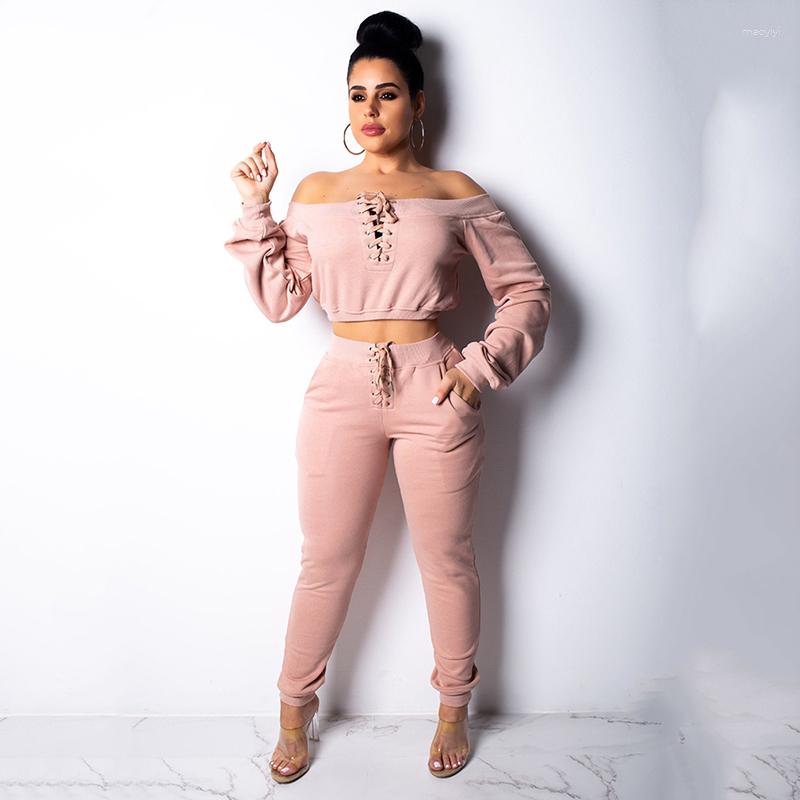 

Women' Two Piece Pants Explosion Women Set Multi-color Ladies Sweater Strap Fashion Casual Suit High Quality Robe Femme, Pink