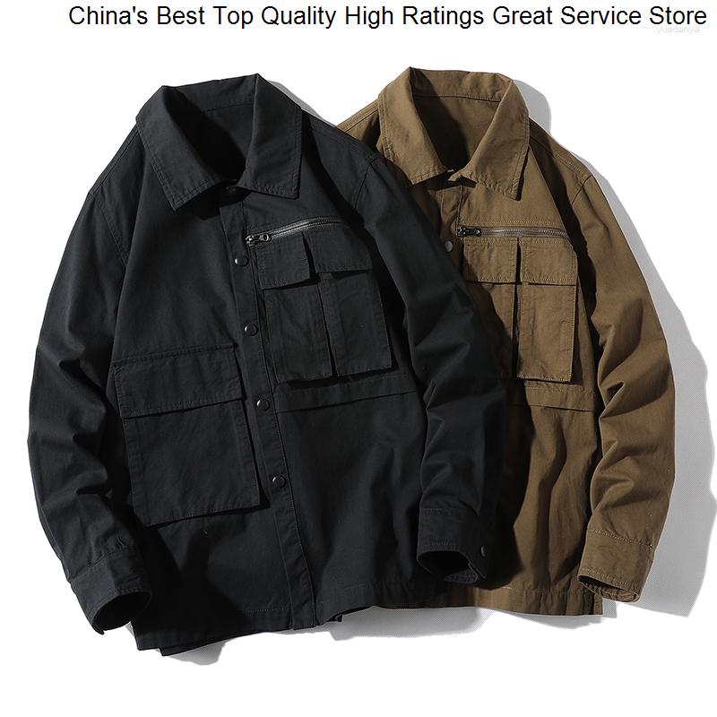 

Men' Jackets Oversized Spring Autumn Cotton Casual Multi Pocket Fashion Plus Size Men Military Bomber Jacket, Black