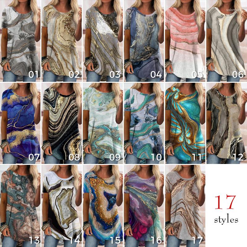 

Women' T Shirts Women Summer Marble Pattern O-neck Soft Loose Tee Tops Female Streetwear Fashion Pullover Casual Baggy Blouse, 15