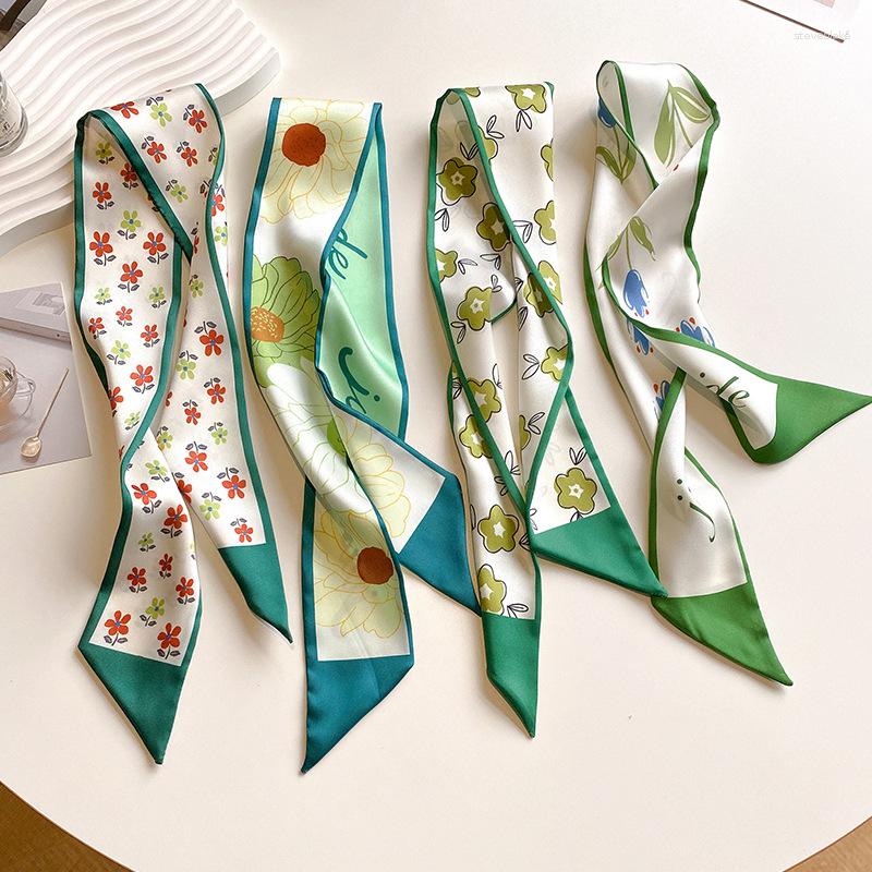 

Scarves Fashion Hair Bands Neckercheif For Women Satin Silk Ribbon HeadScarf Letters Print Wirst Wraps Headband Bandana Accessories