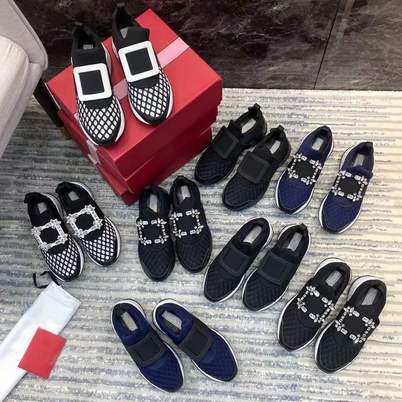

white Casual shoes women Travel leather Square buckle sneaker lady Thick soled designer Running Trainers woman shoe platform gym sneakers Large size 35-42 with box, Colour 4
