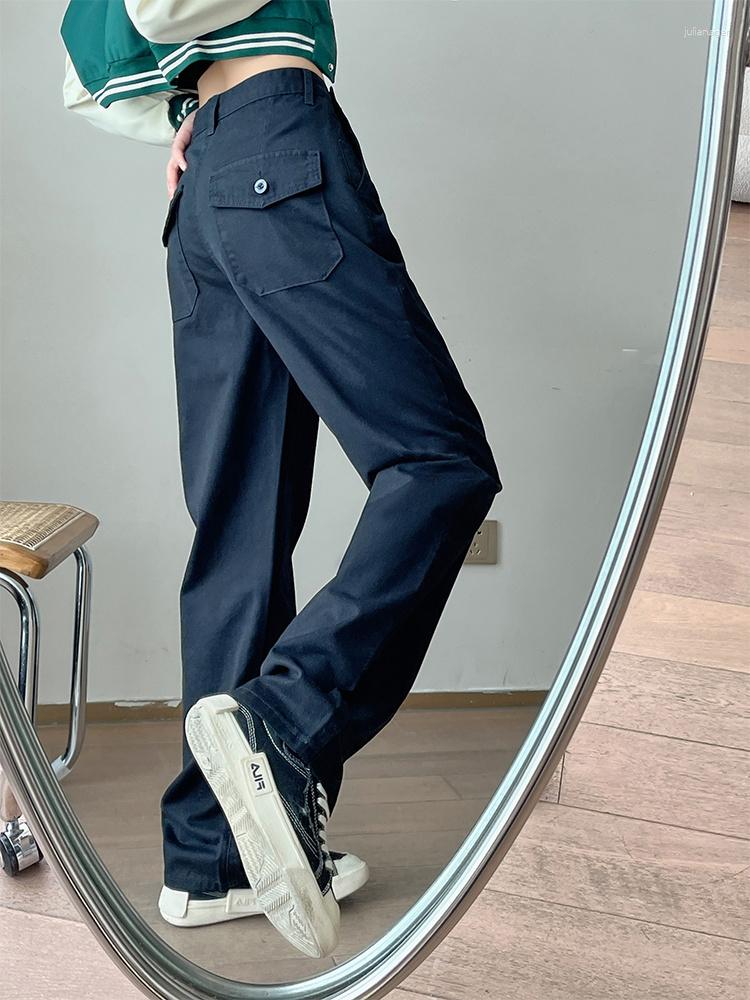 

Women' Jeans High Waist Retro Solid Color Women Jean Trousers 2023 Summer Straight Wide Leg Female Denim Pants Vintage Daily Simple Basic, Black