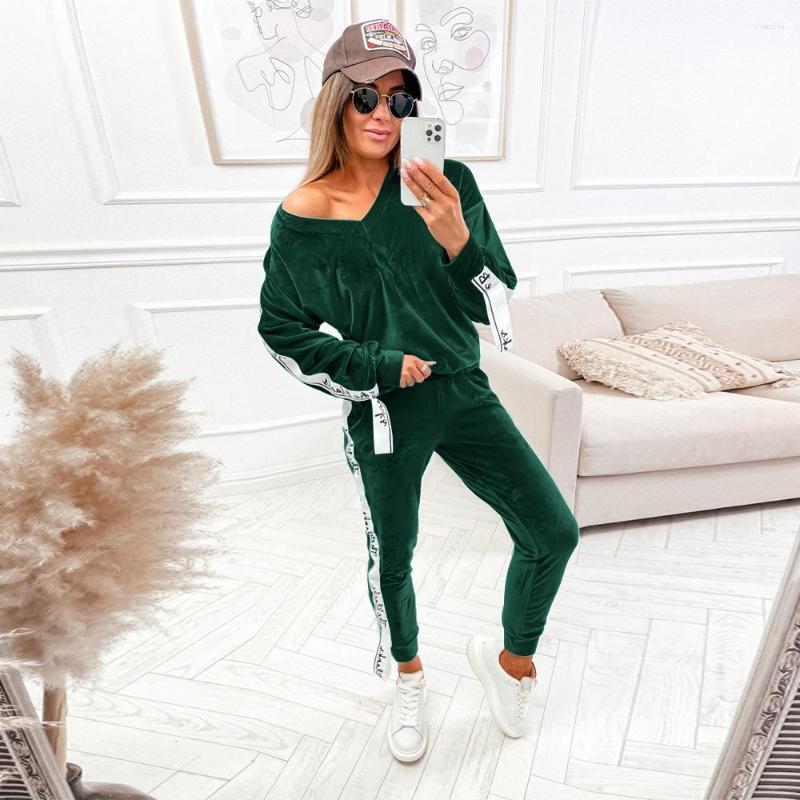 

Women' Two Piece Pants Sportswear Long Sleeve Solid Hoodie Sweatshirt Spring Autumn Pullover Set Loungewear, Black