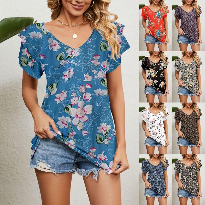 

Women's T Shirts Y2k Clothes Women Unique Delicate Casual And Tops Print Short Sleeve For Summer, Red