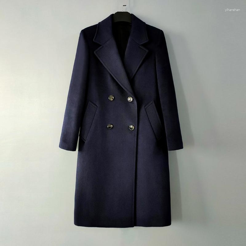 

Women' Trench Coats Warm Woolen Cotton Clothes Women' 2023 Winter Classic Workplace OL LooseThick Wool Overcoat Female Outwear, Green